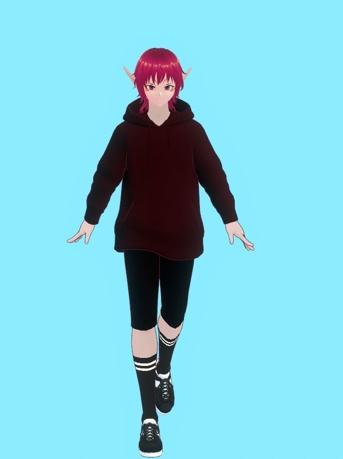 Elf Girl  - Game Ready Low-poly 3D model Low-poly 3D model_11