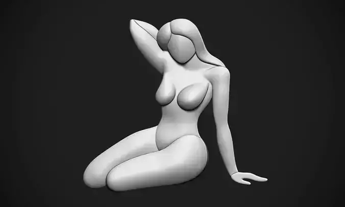 Woman Sitting Figure Relief
