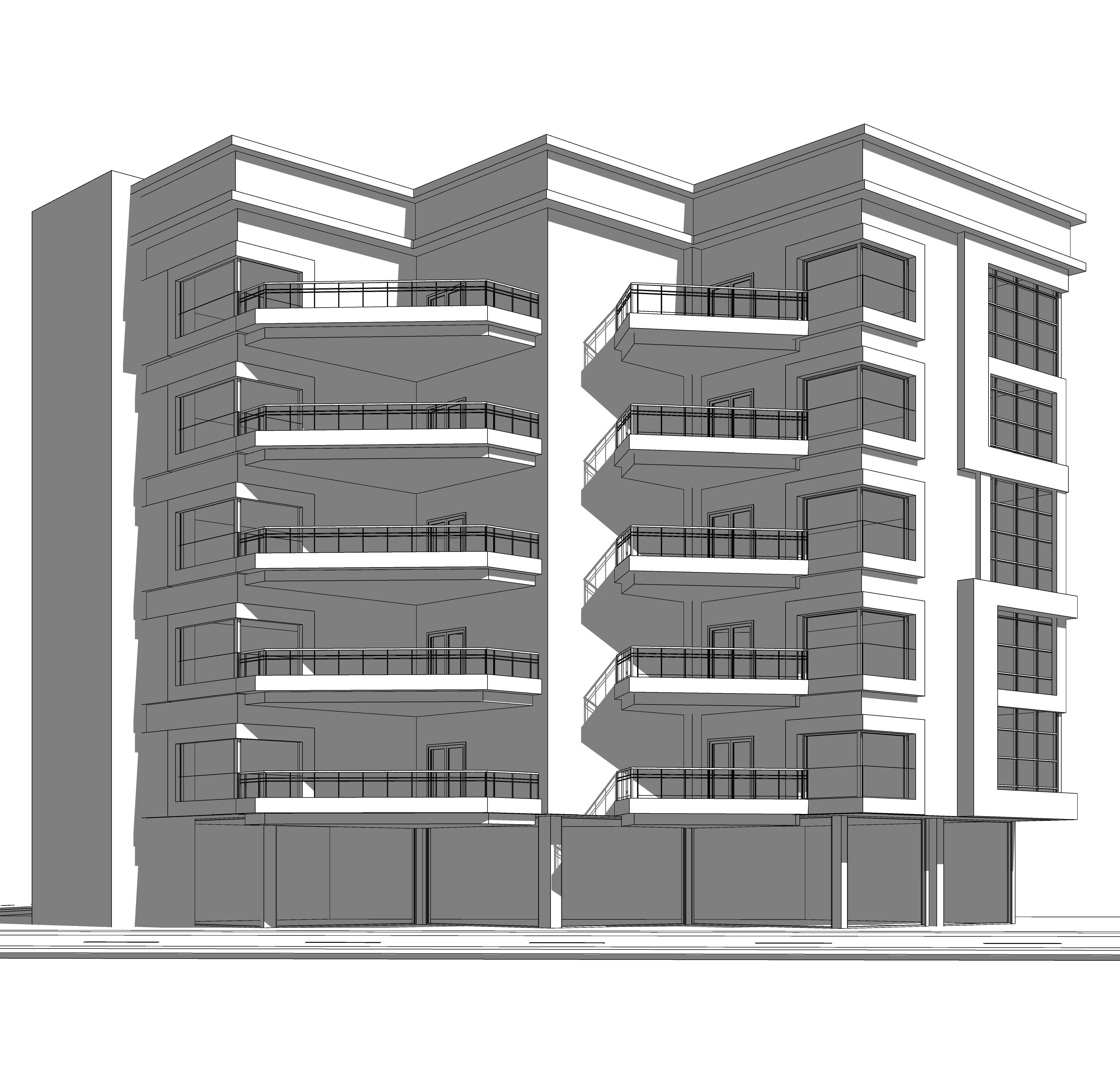 Modern building  N30 3D model_7