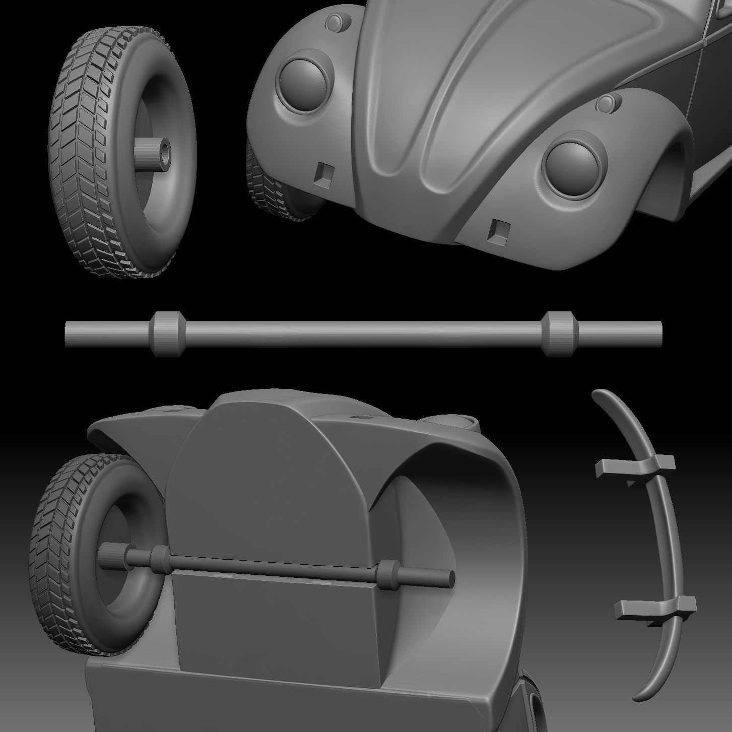 Volkswagen Beetle Printable 3D print model_9