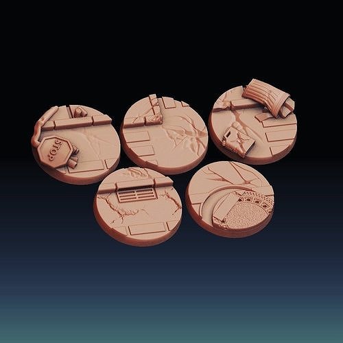 Set of street bases 1 3D print model