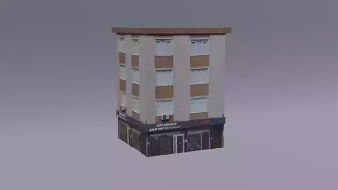 Architectural Building-1 Low-poly 3D model