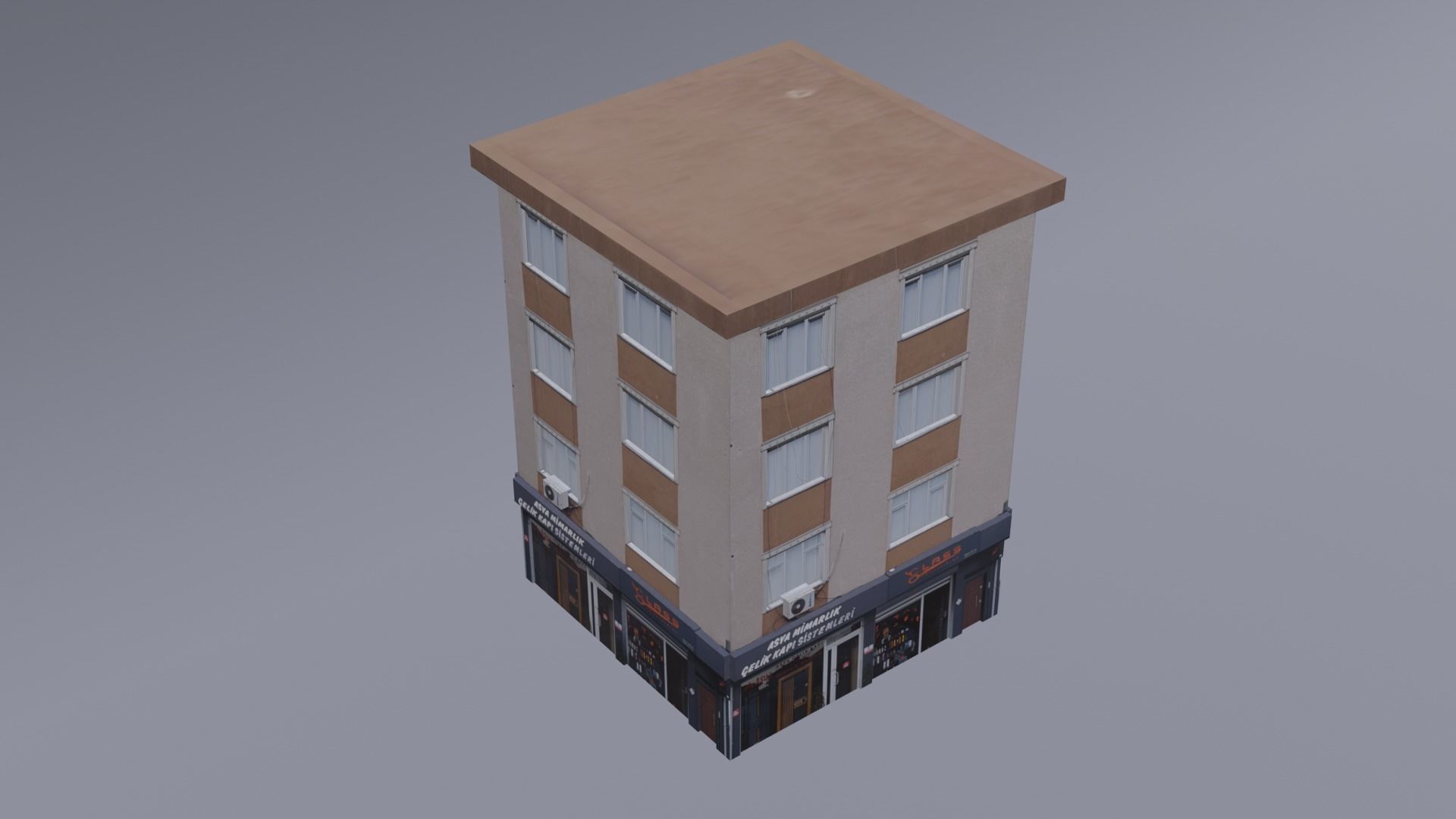 Architectural Building-1 Low-poly 3D model_3