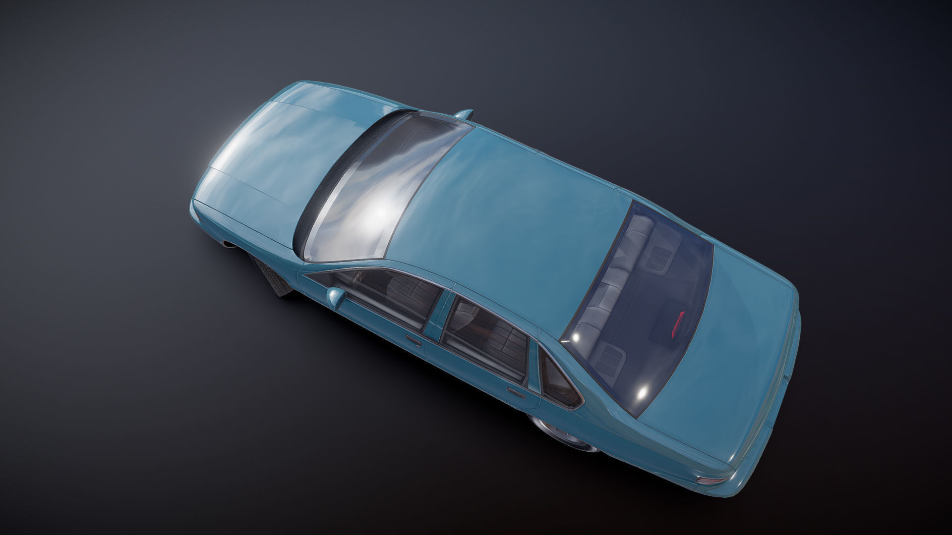 90s generic sedan Low-poly 3D model_26