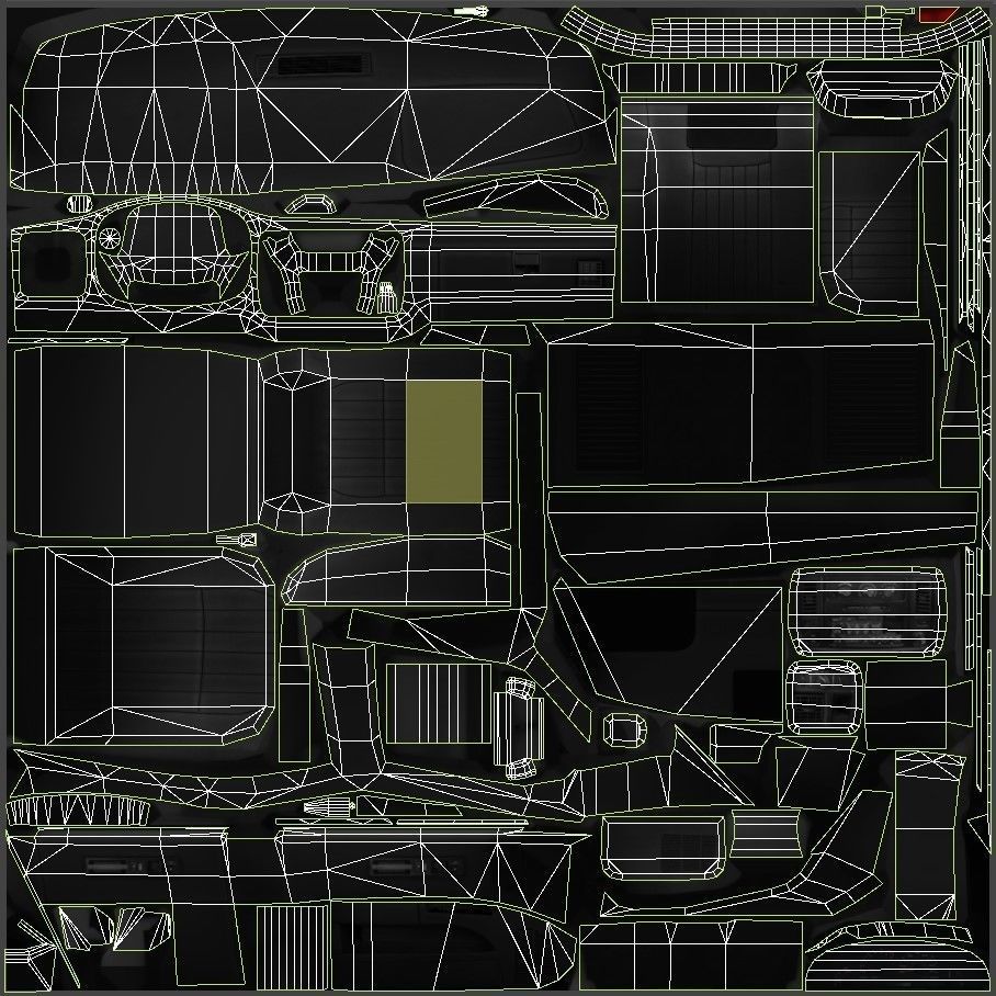 90s generic sedan Low-poly 3D model_44