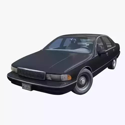 90s generic sedan Low-poly 3D model