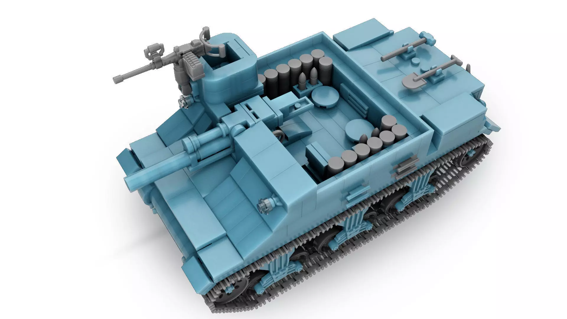 Lego Real World Size Tank 3D model_0