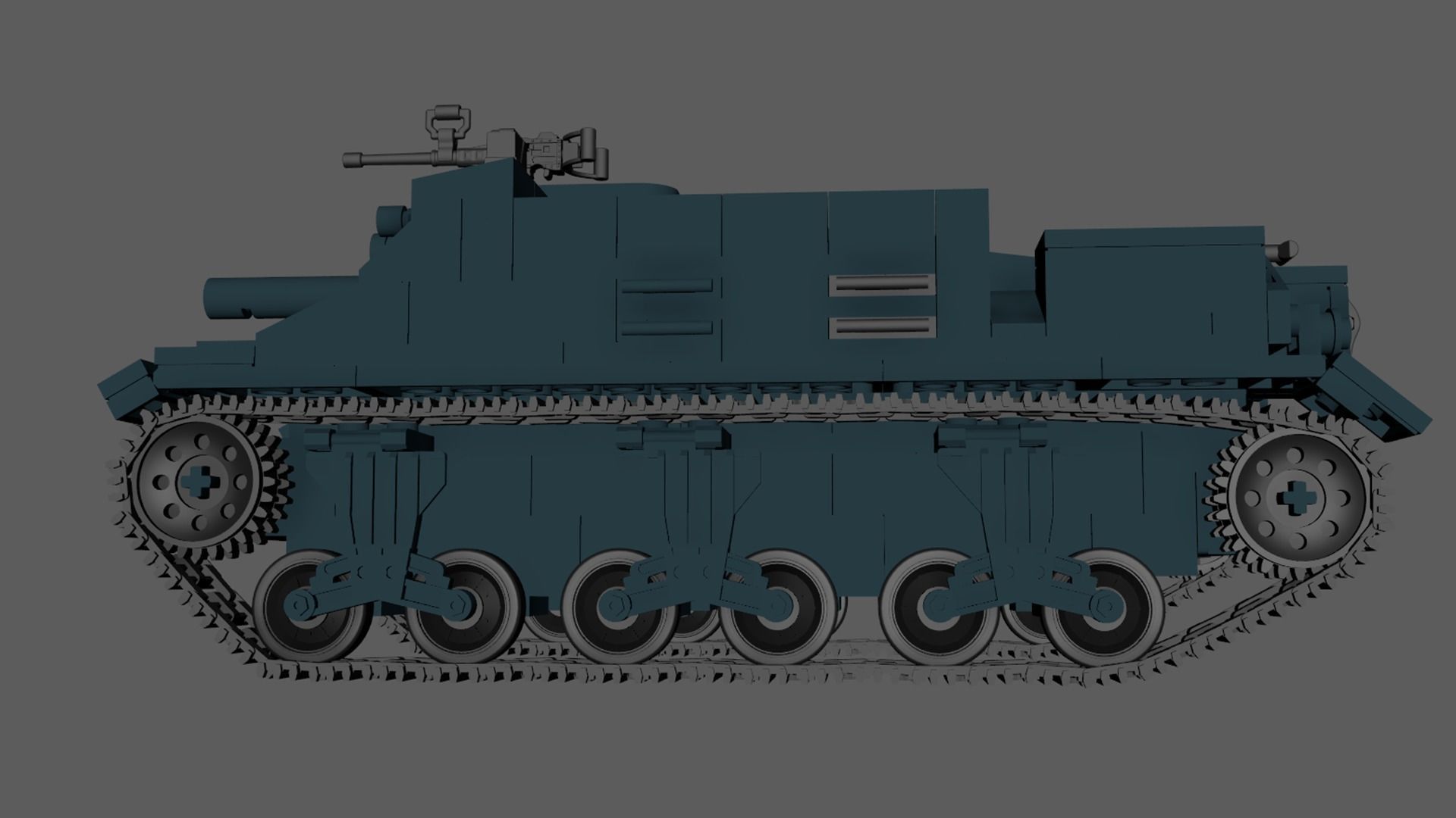 Lego Real World Size Tank 3D model_2