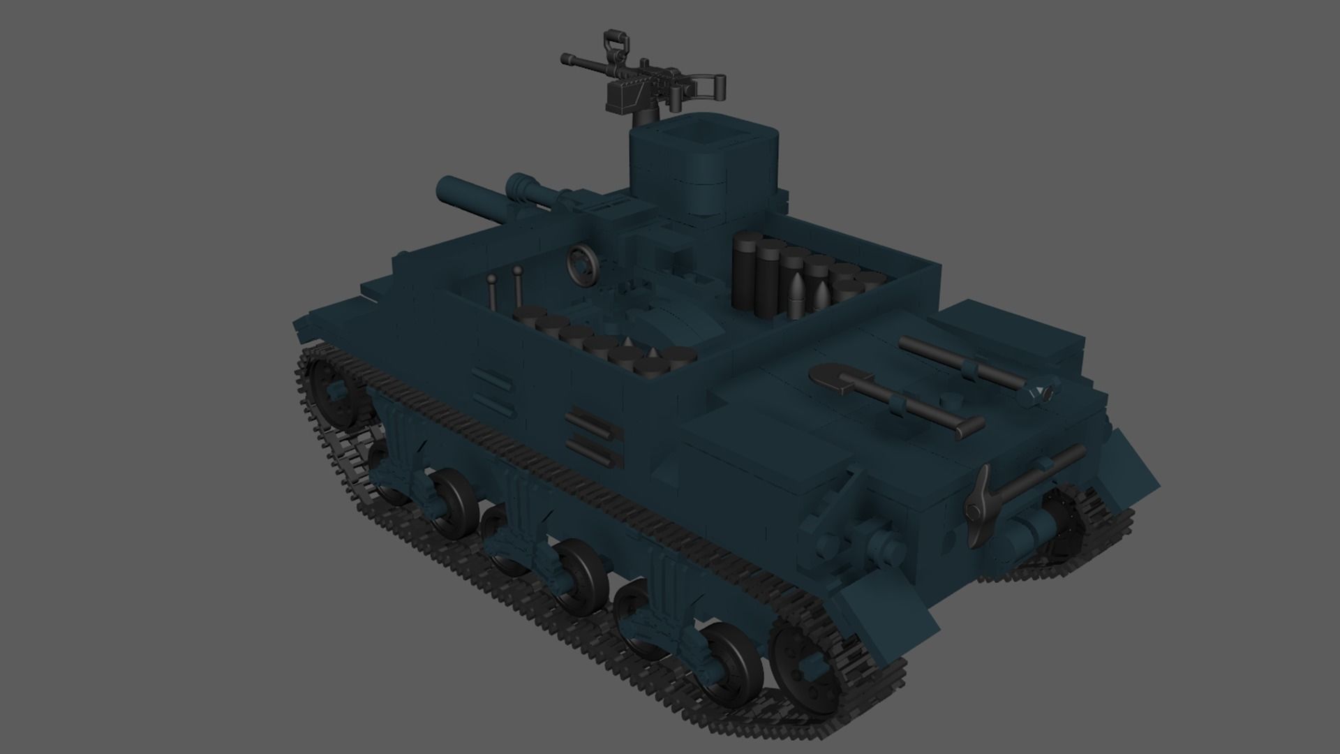 Lego Real World Size Tank 3D model_7