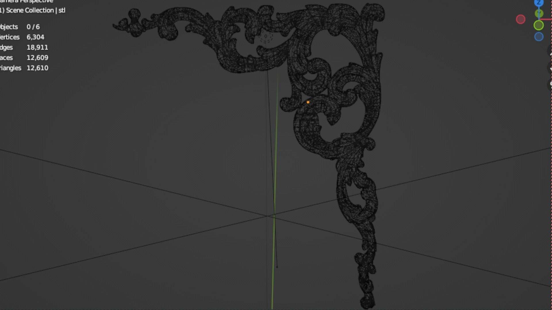 Classic decor ornament corner 106 3D model_6