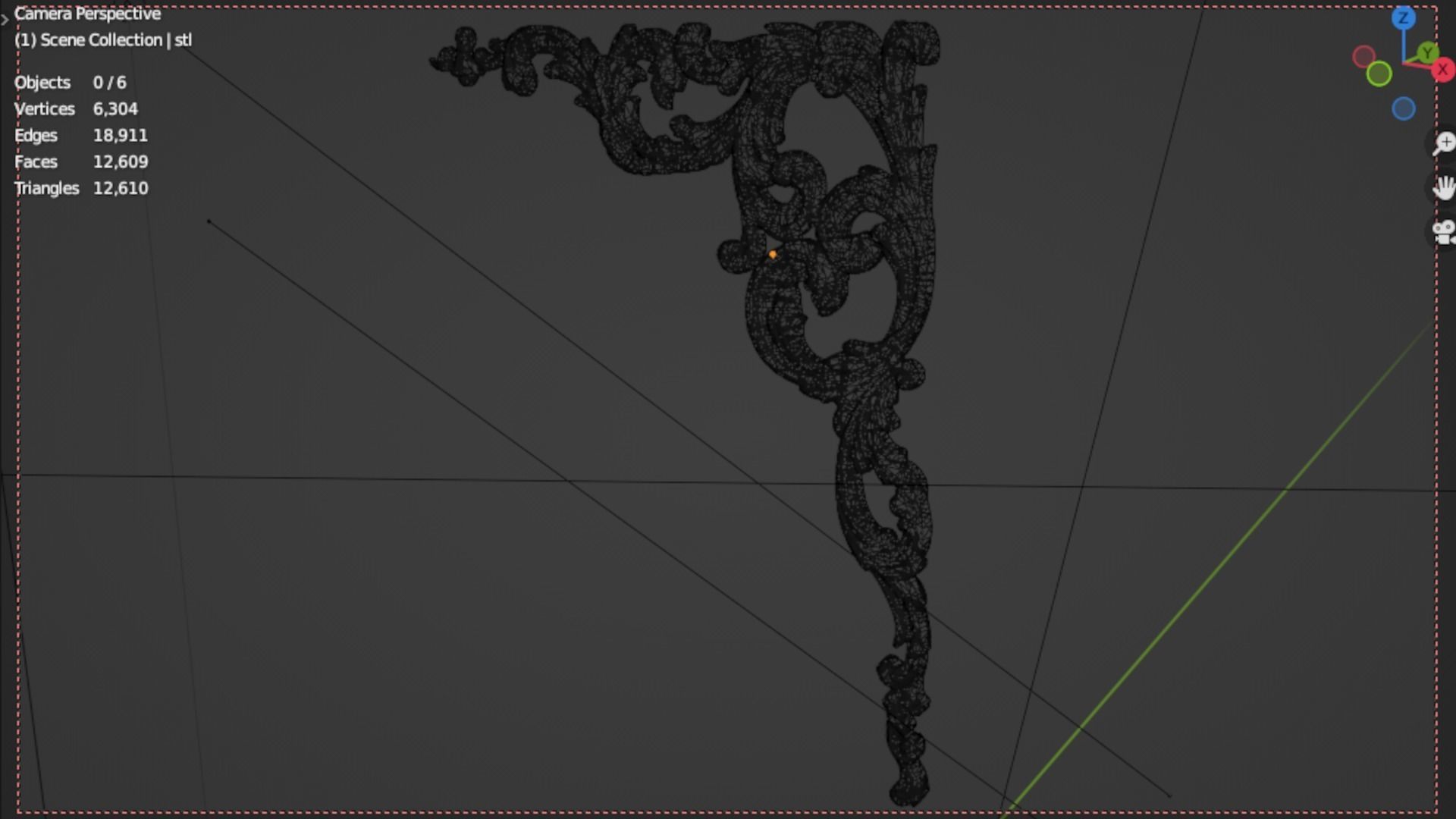 Classic decor ornament corner 106 3D model_7