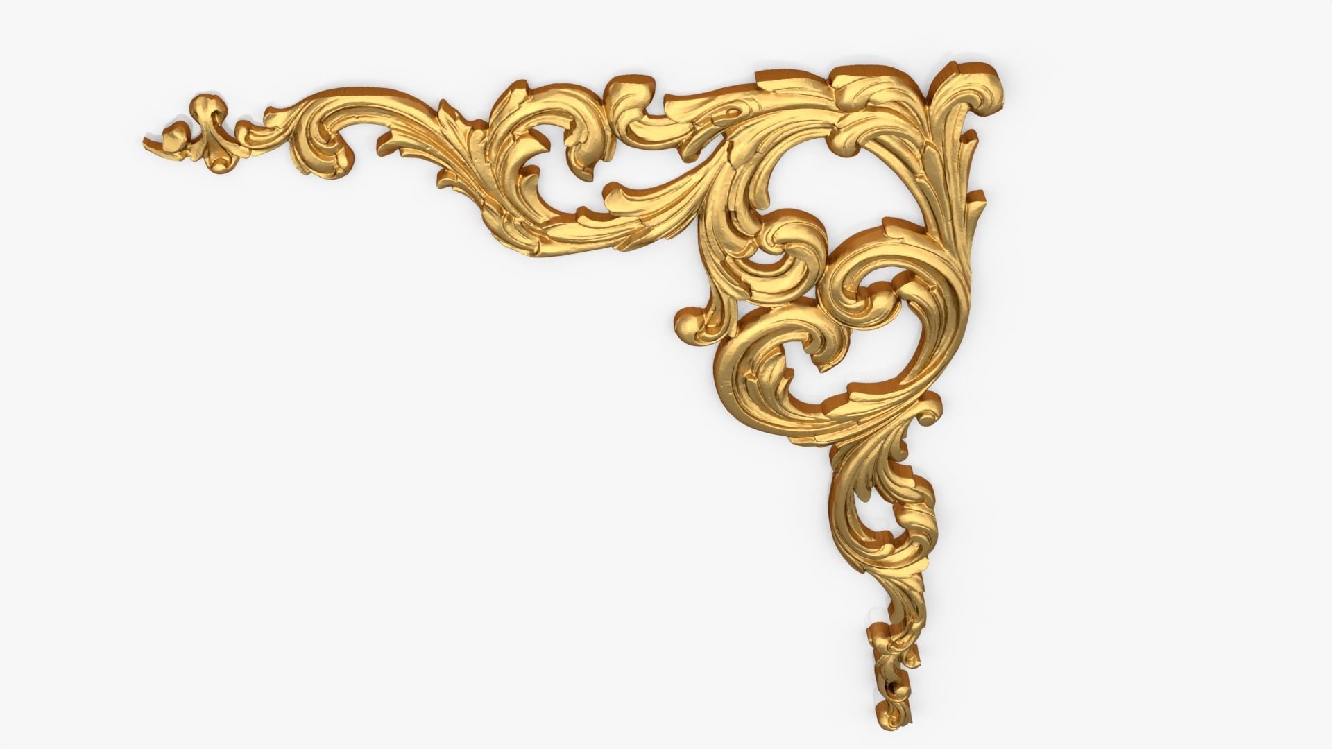 Classic decor ornament corner 106 3D model_4