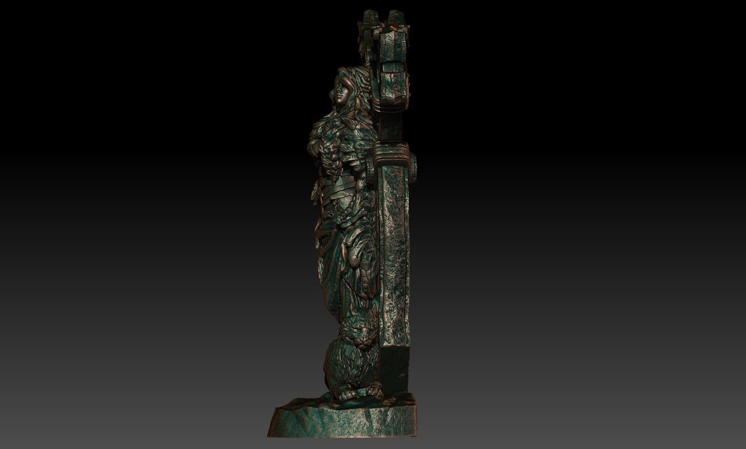 Freya statuette 3D print model_1