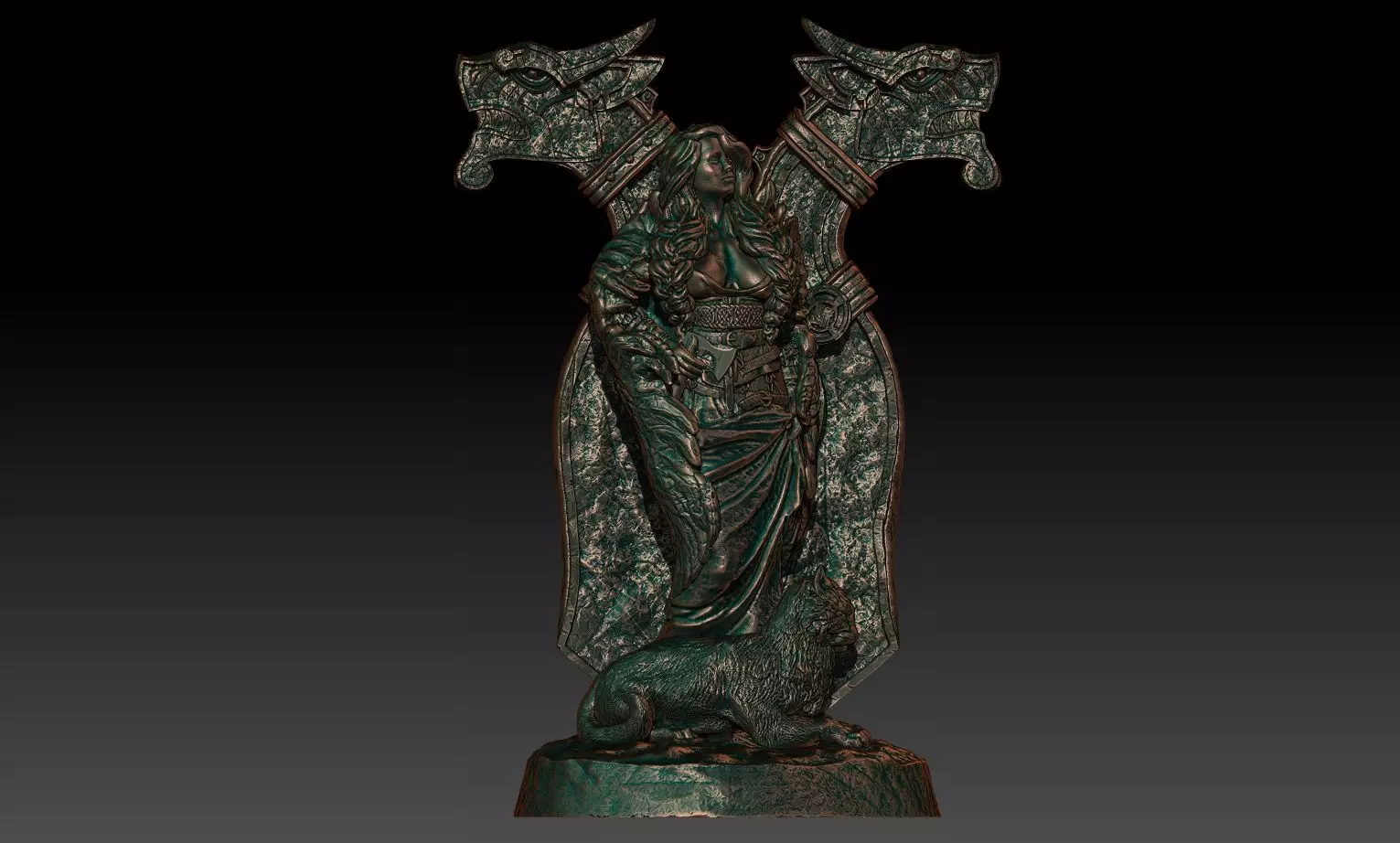 Freya statuette 3D print model_0