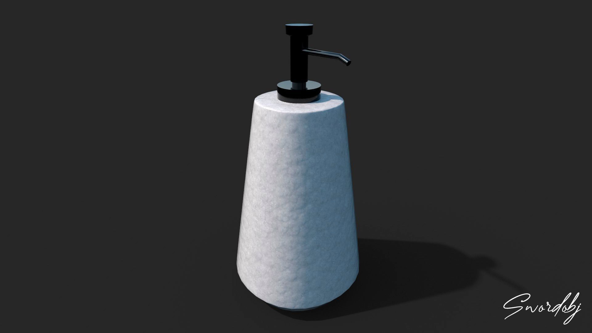 Liquid Soap Dispenser 3D Model Lowpoly Black And White Low-poly 3D model_2