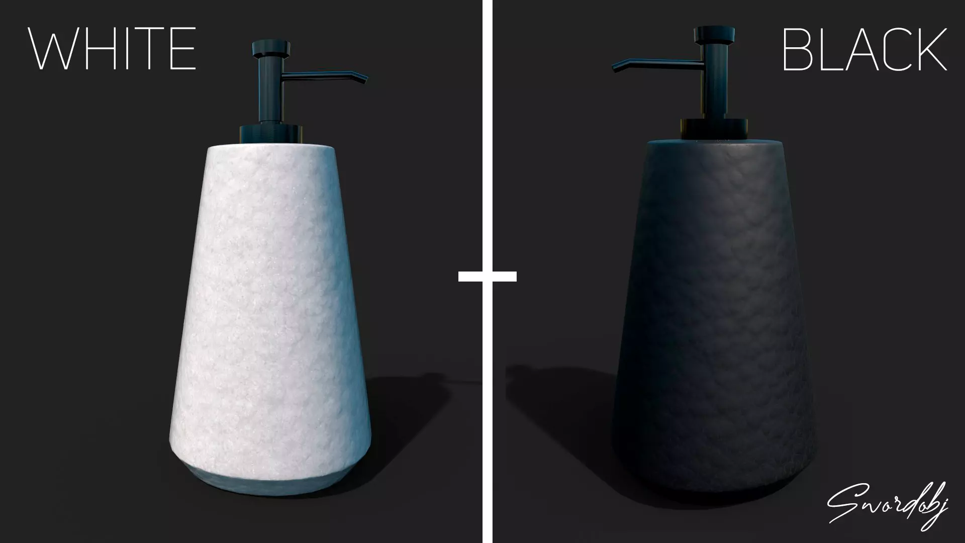 Liquid Soap Dispenser 3D Model Lowpoly Black And White Low-poly 3D model_0