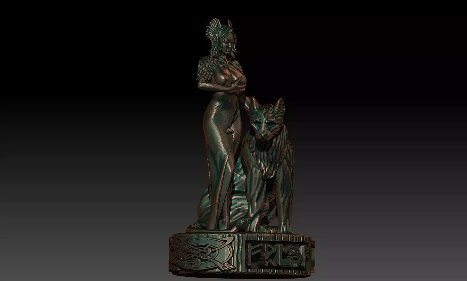 Freya statue of egyptian woman 3D print model