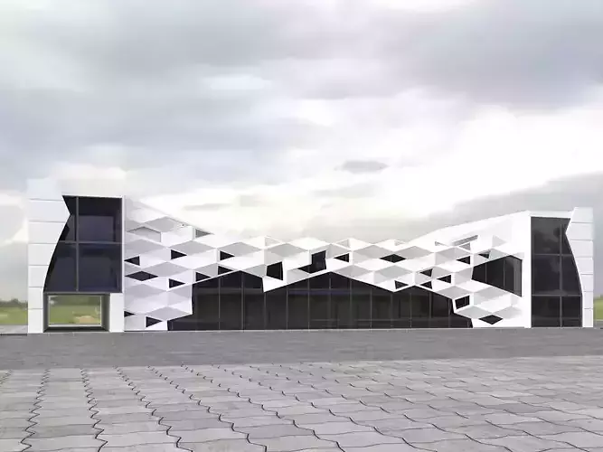 commercial building with parametric facade
