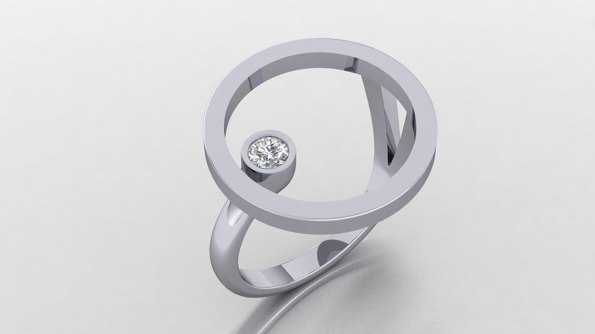 Women ring with 1 diamond 3D print model_47