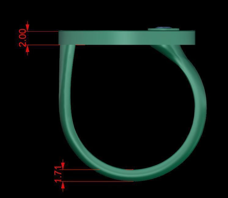 Women ring with 1 diamond 3D print model_18