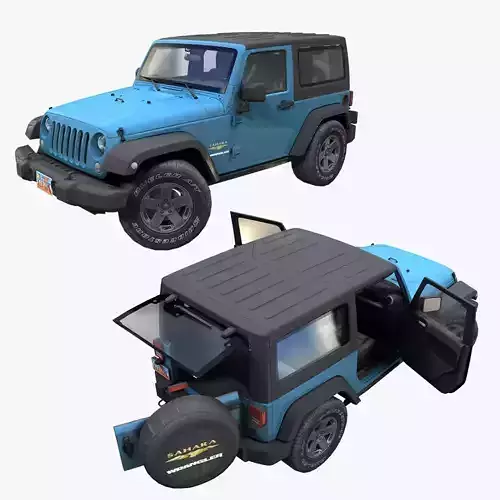 Jeep Wrangler Low-poly 3D model