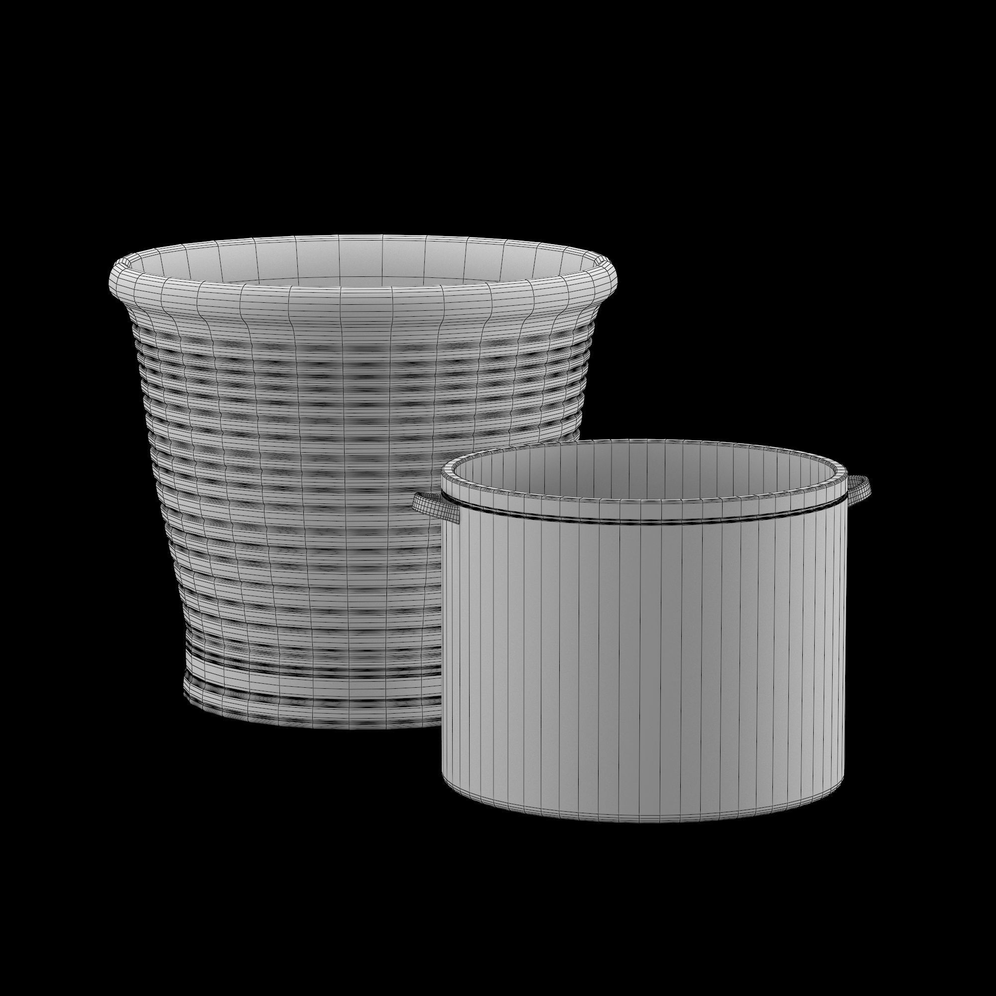 Pods set-2 two terracotta pots 3D model_5