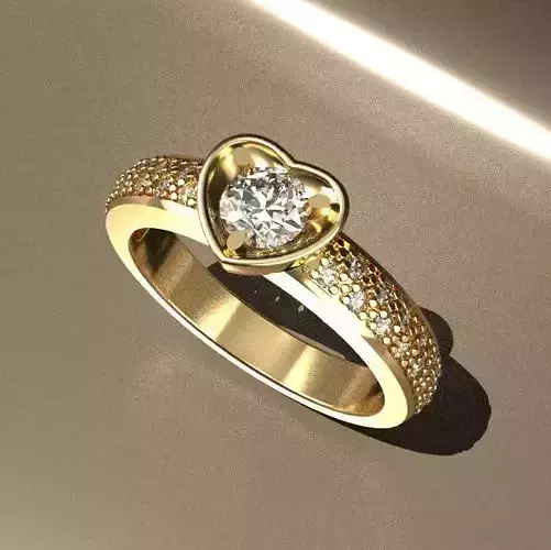 Heart Shaped Ring 3D print model