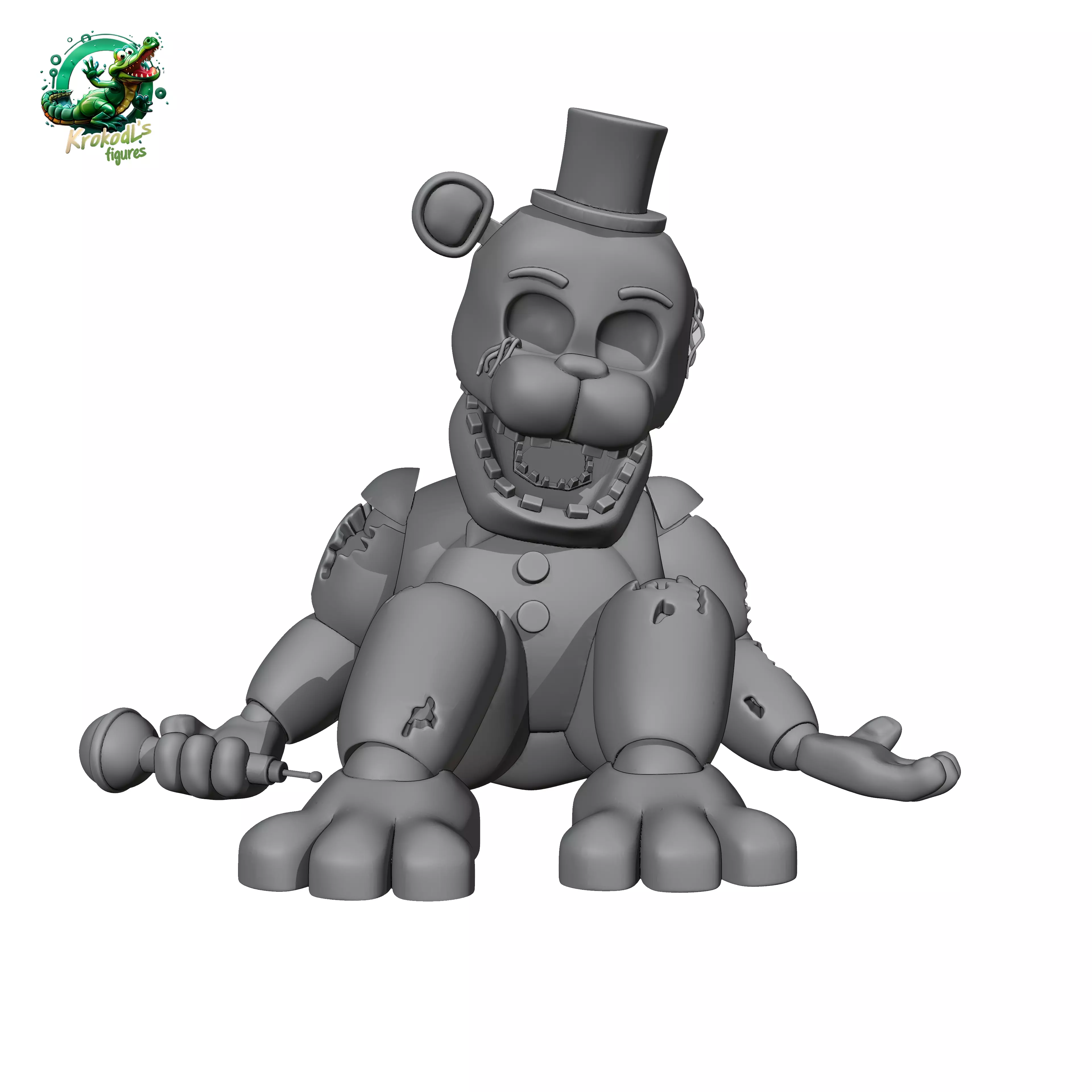 Withered Golden Freddy 3D print model_0