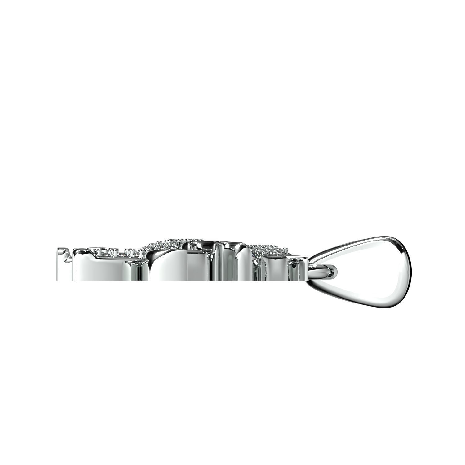 Pony pendant with gems 3D print model_10