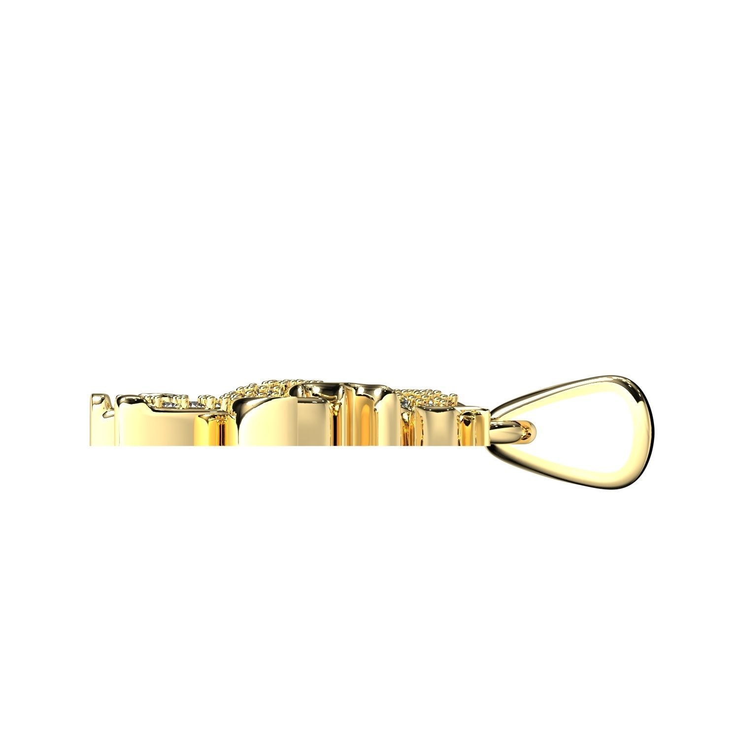 Pony pendant with gems 3D print model_11