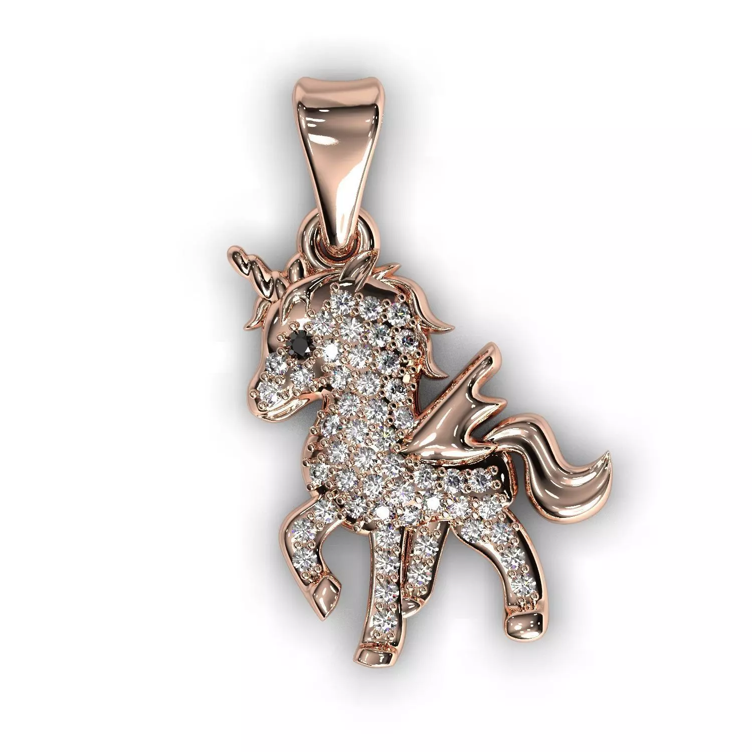 Pony pendant with gems 3D print model_0