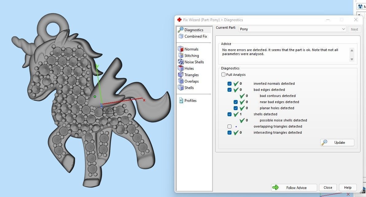 Pony pendant with gems 3D print model_18