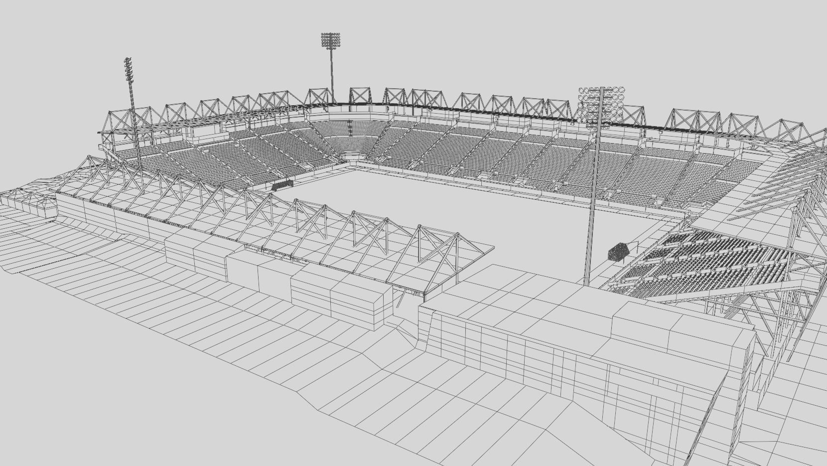 Stade Saputo - Montreal Canada 3D Model Low-poly 3D model_1