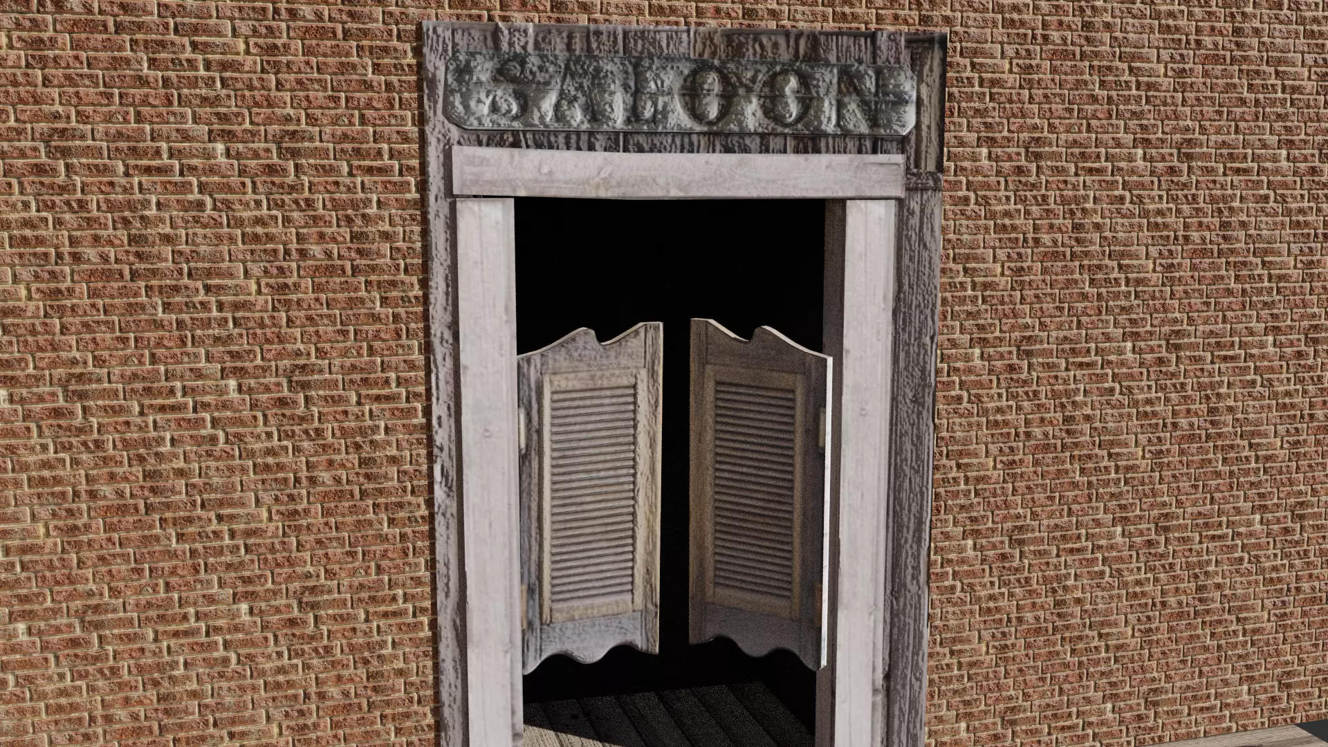 Saloon Swinging Doors Tutorial File Free 3D model