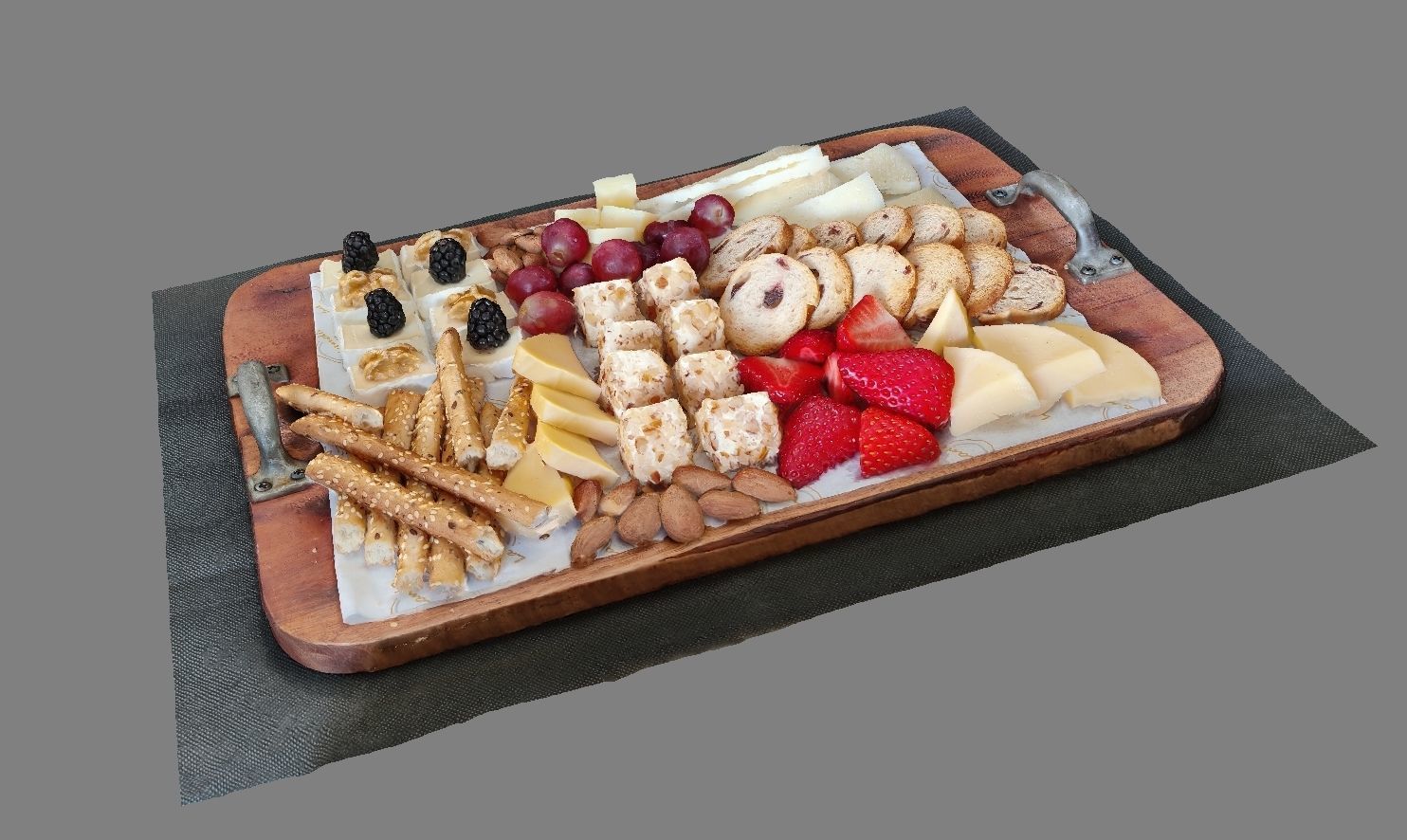 Cheese and fruit platter 3D model_3