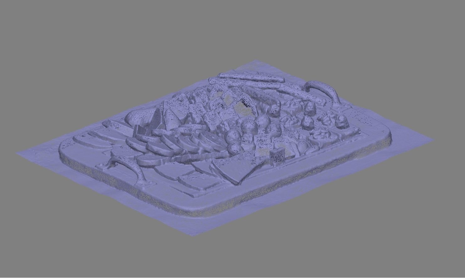 Cheese and fruit platter 3D model_9