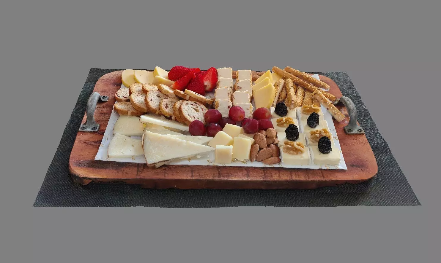 Cheese and fruit platter 3D model_0