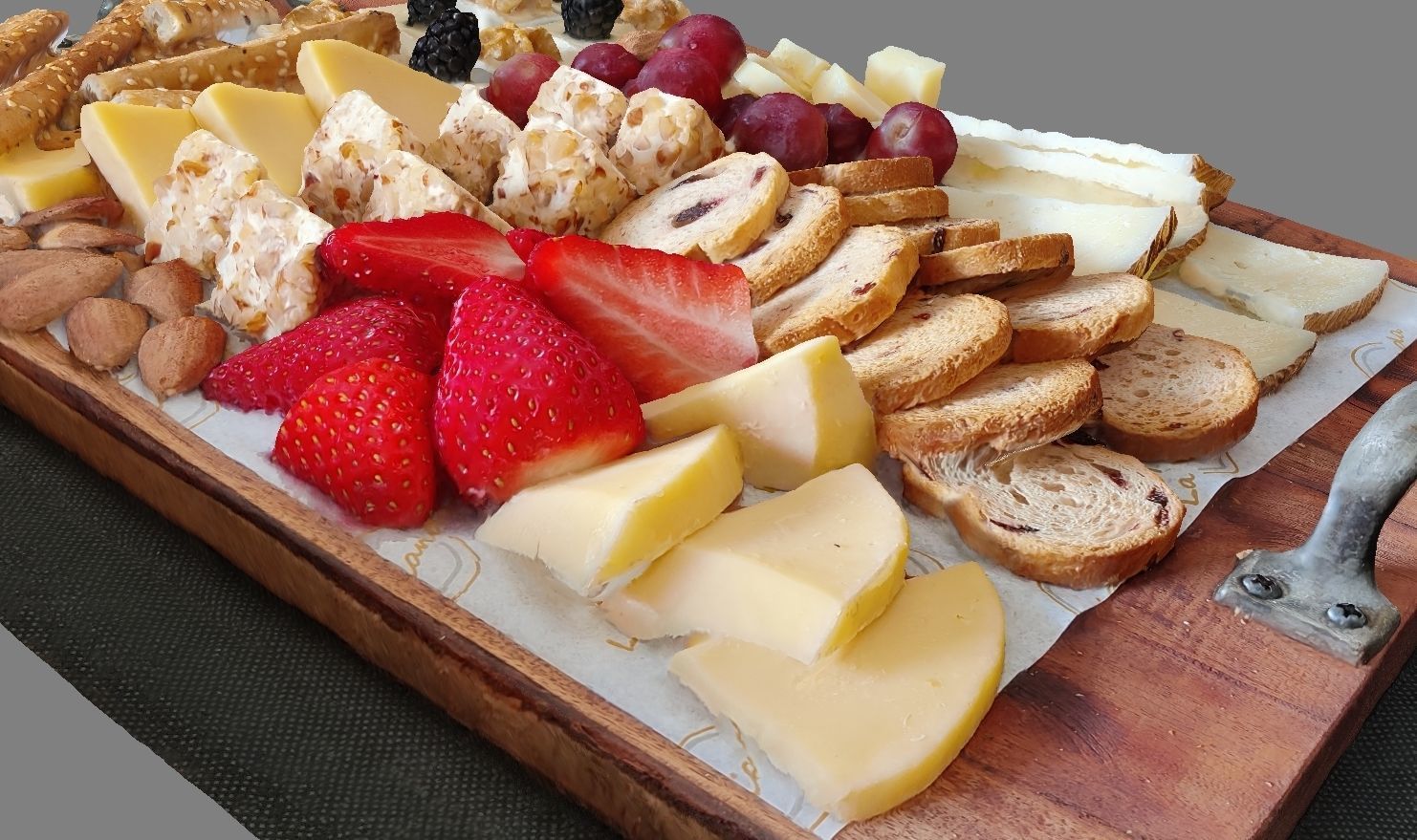 Cheese and fruit platter 3D model_7