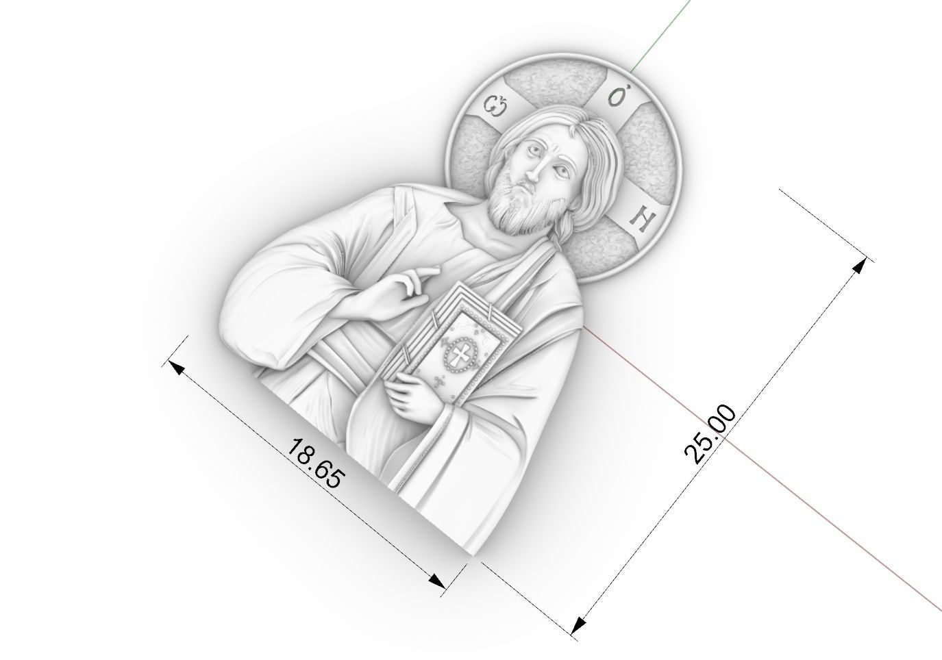 Jesus Christ Blessing cnc  3D print model_4