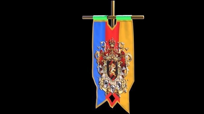 ROYAL BANNER FLAG Free low-poly 3D model