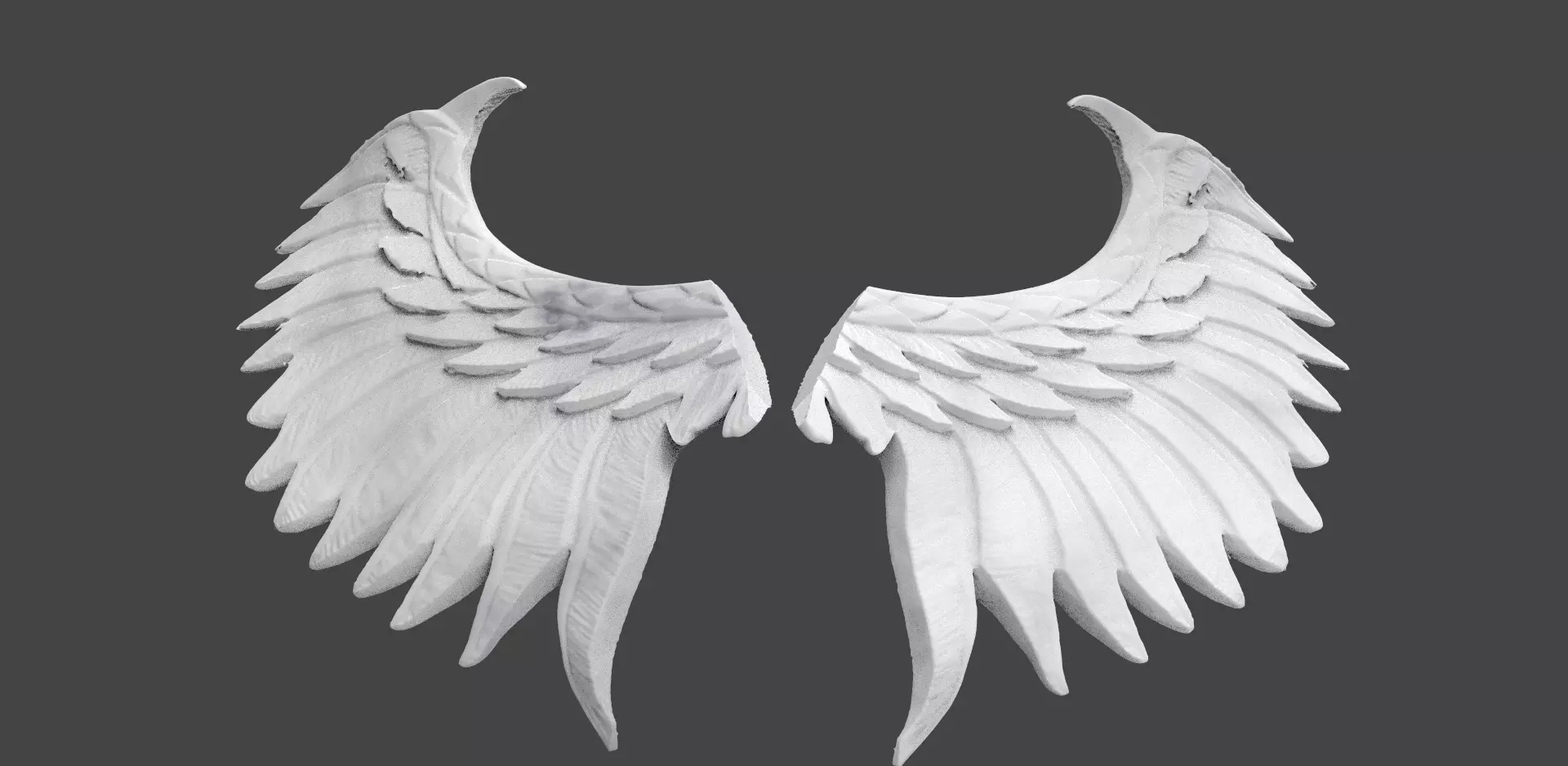 Wings Stylized wall design 2 3D model | CGTrader