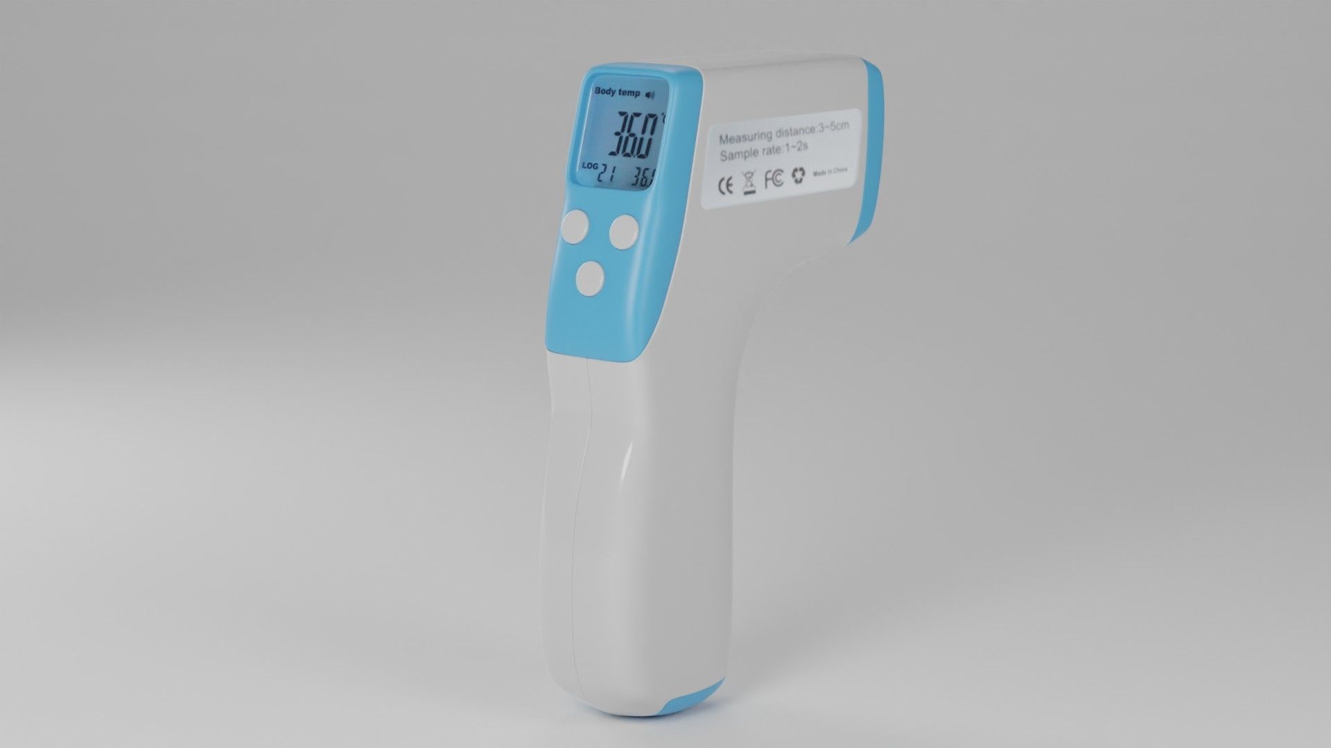 Infrared Thermometer Gun Low-poly 3D model_1