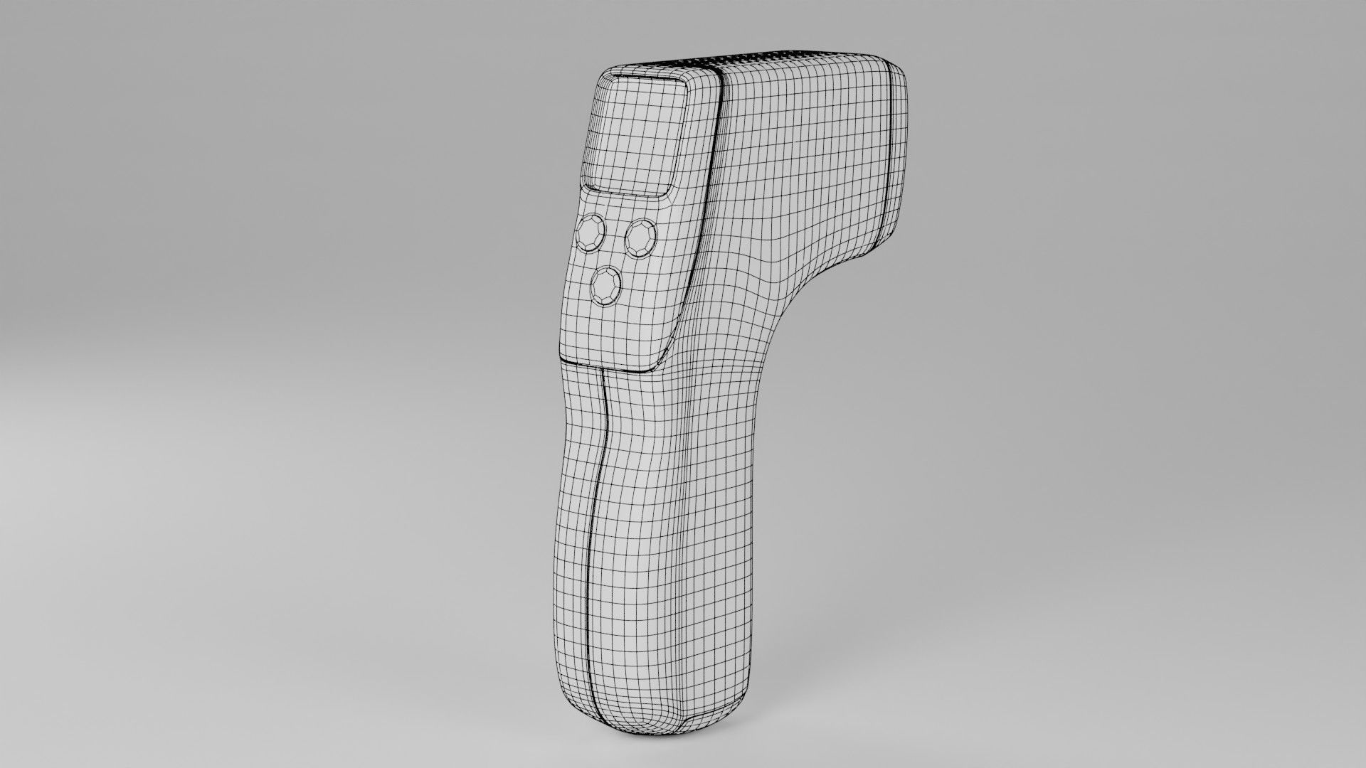 Infrared Thermometer Gun Low-poly 3D model_4