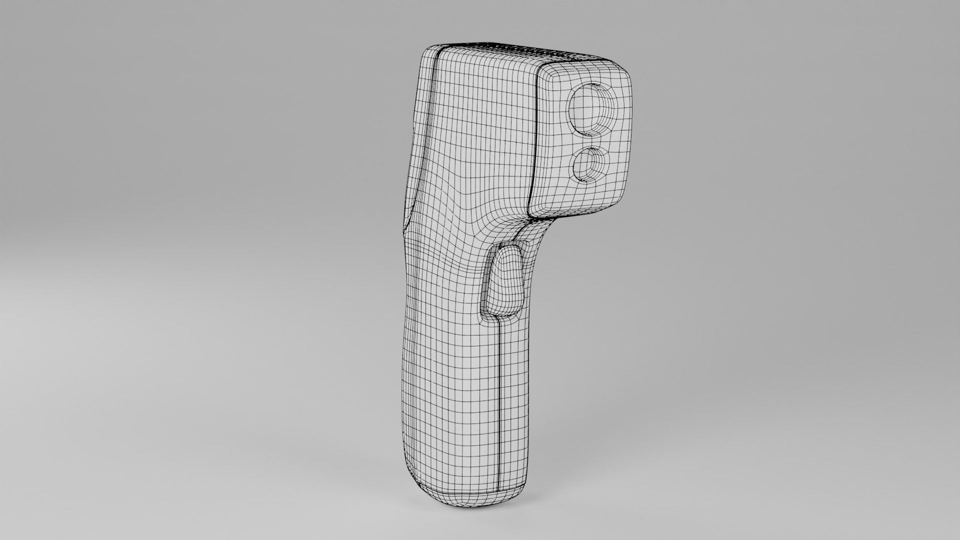 Infrared Thermometer Gun Low-poly 3D model_5