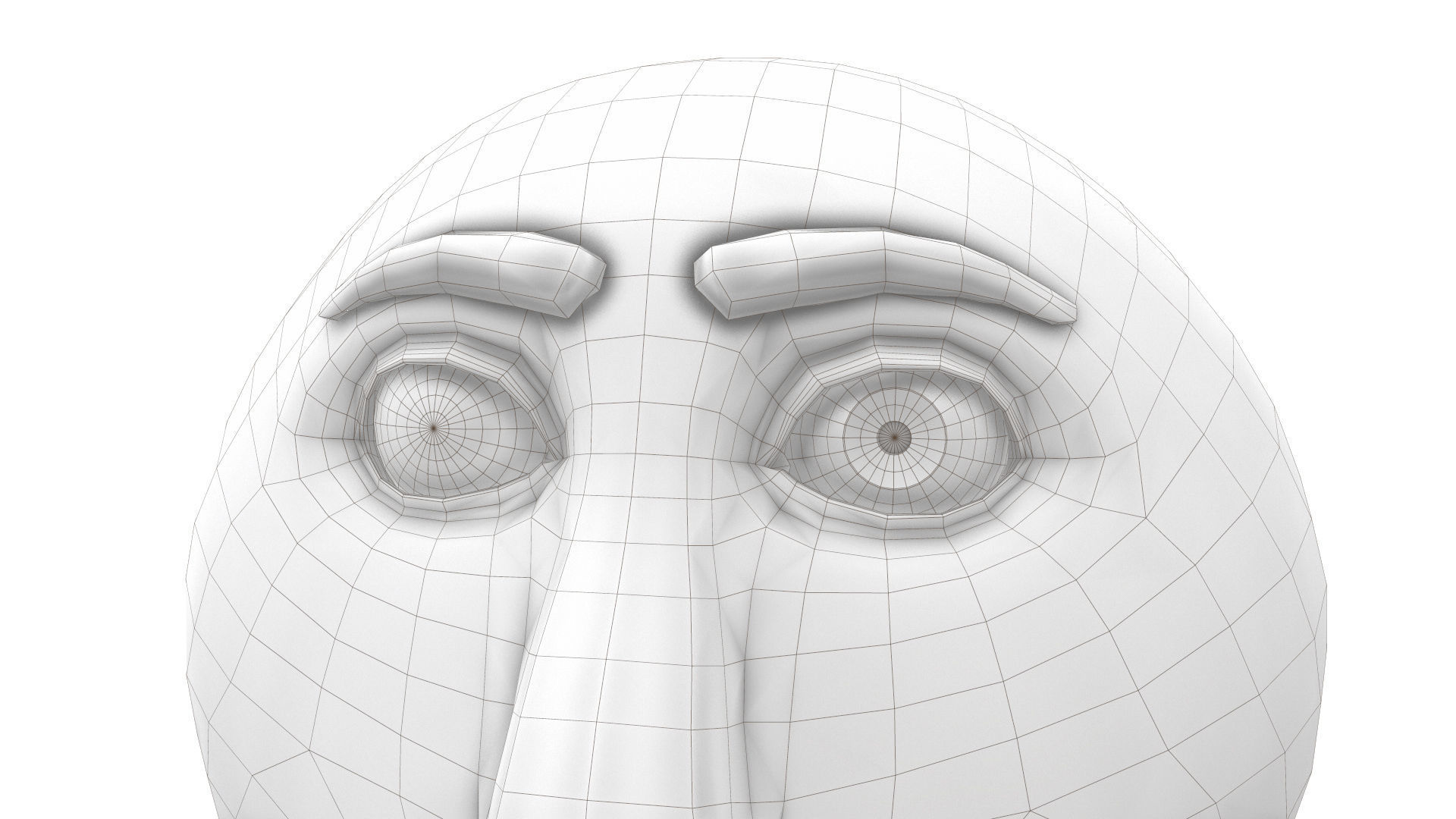 Moon face rigged 3dmodel Low-poly 3D model_12