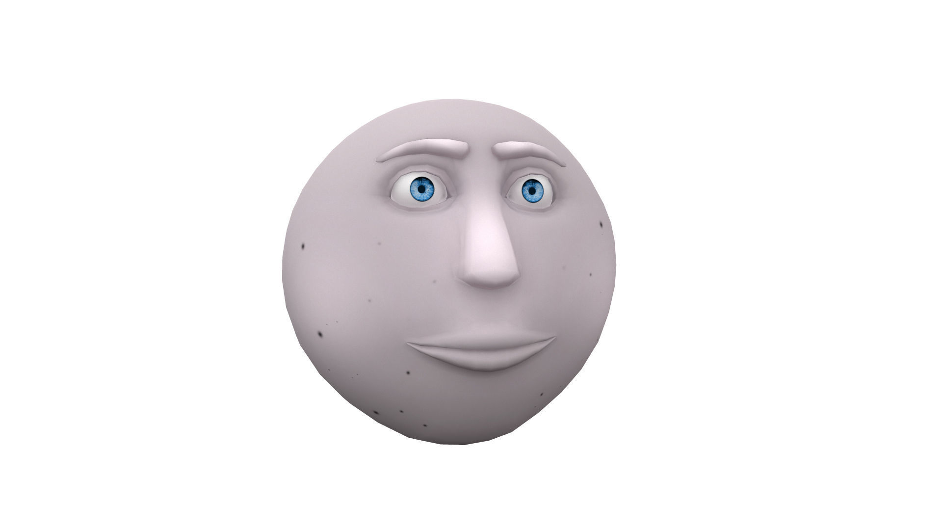 Moon face rigged 3dmodel Low-poly 3D model_3