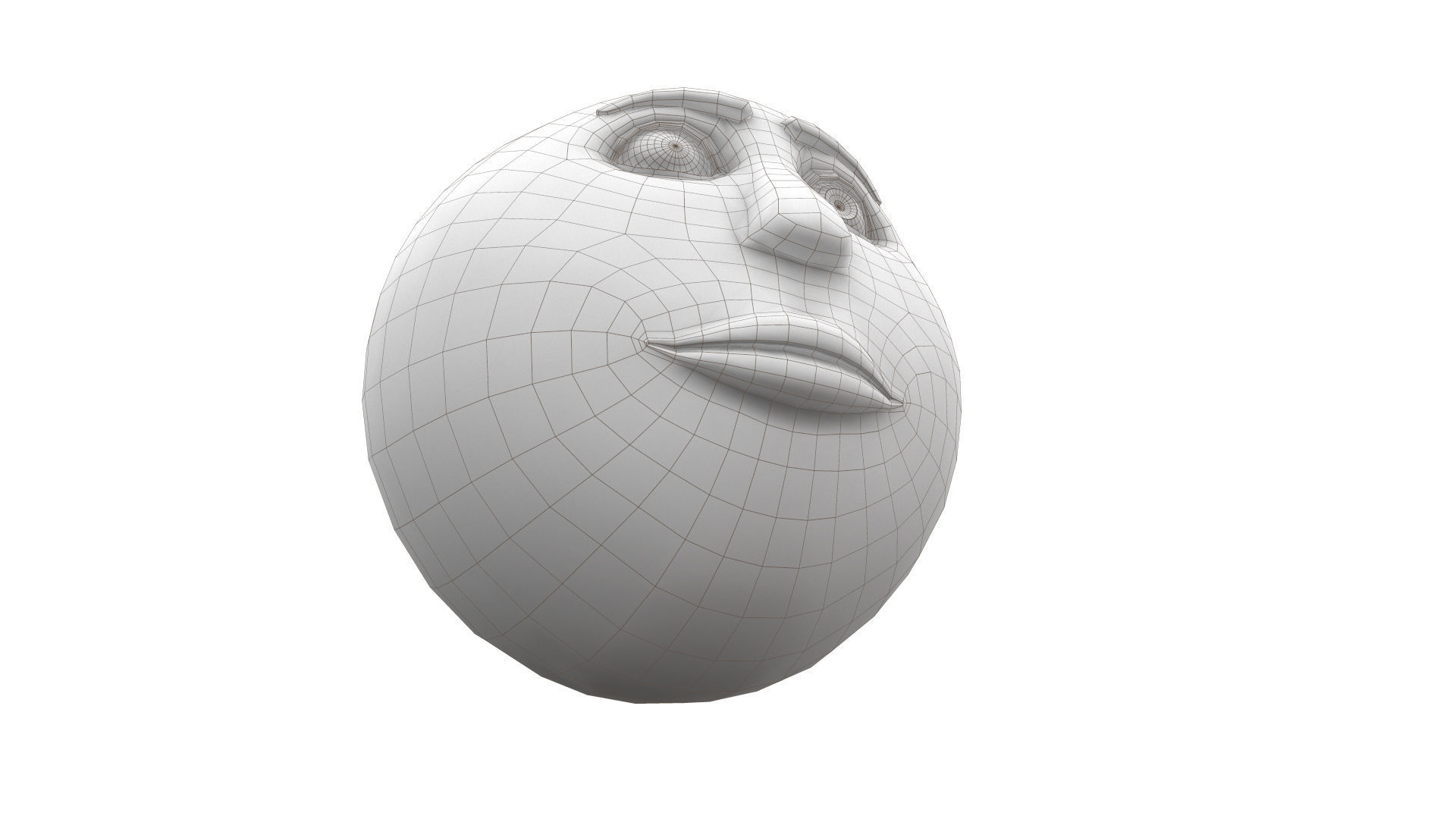 Moon face rigged 3dmodel Low-poly 3D model_13