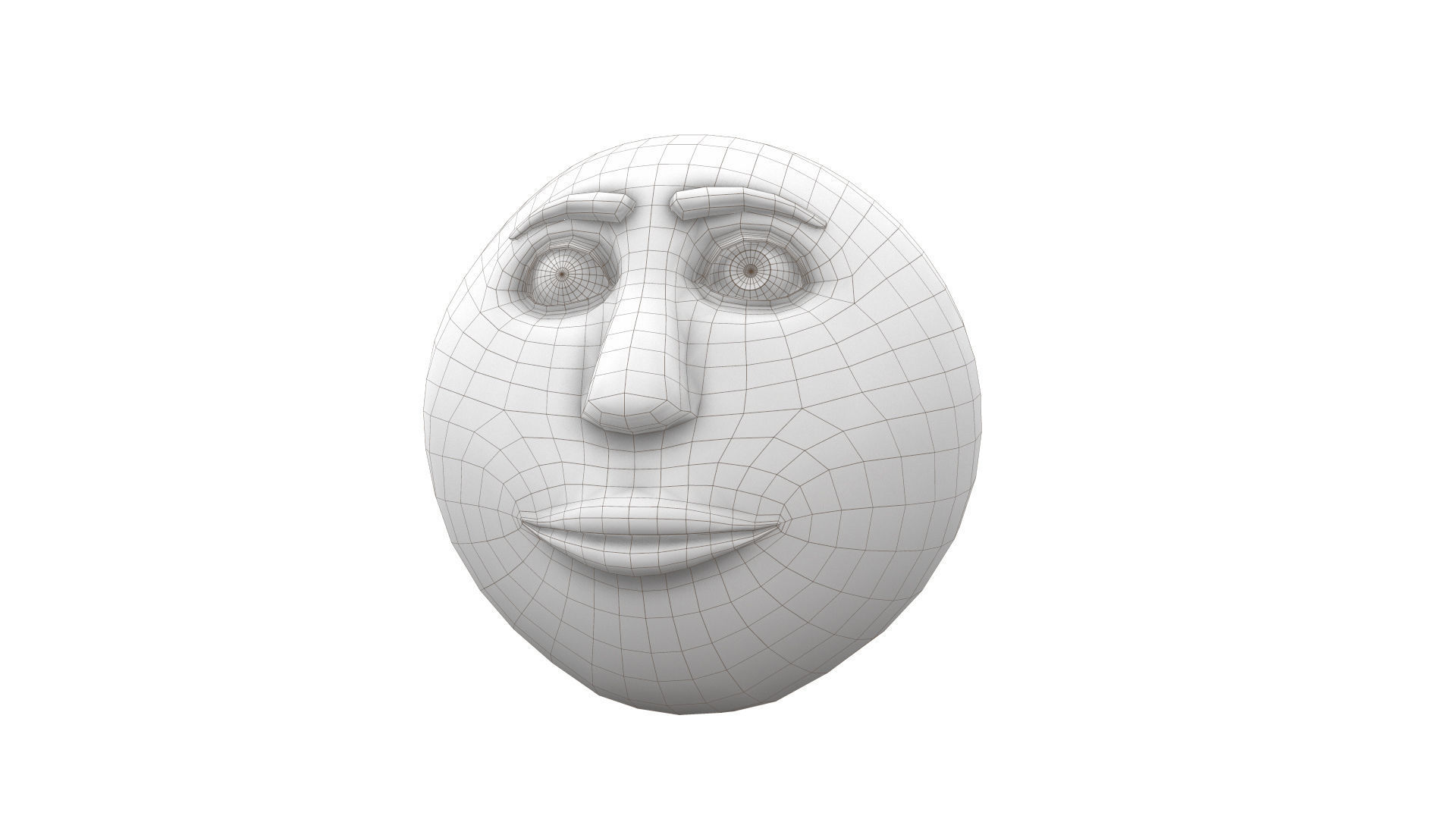 Moon face rigged 3dmodel Low-poly 3D model_10