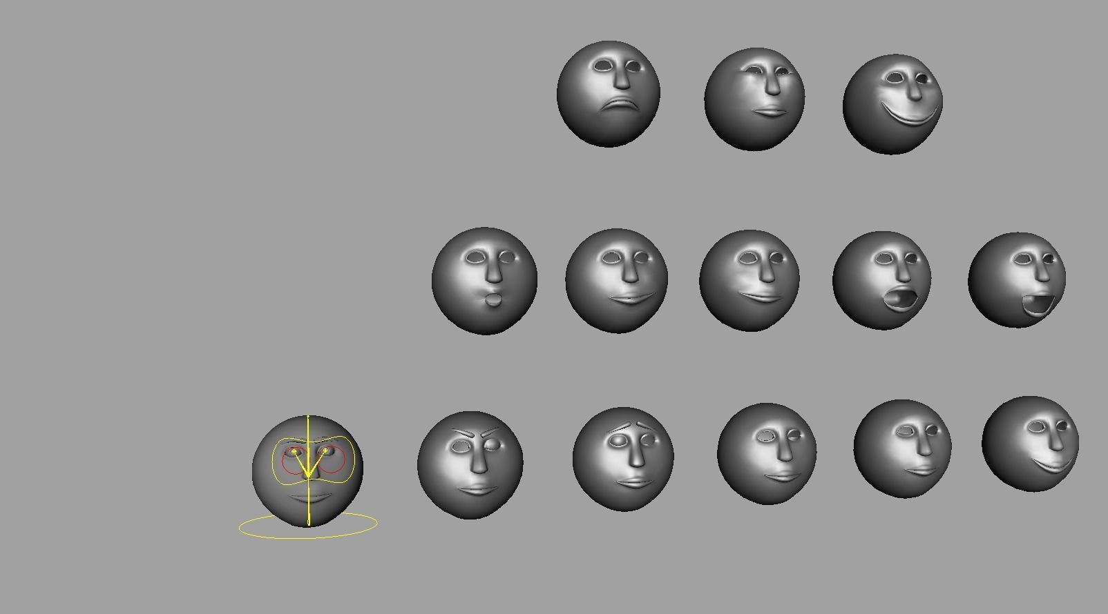 Moon face rigged 3dmodel Low-poly 3D model_7