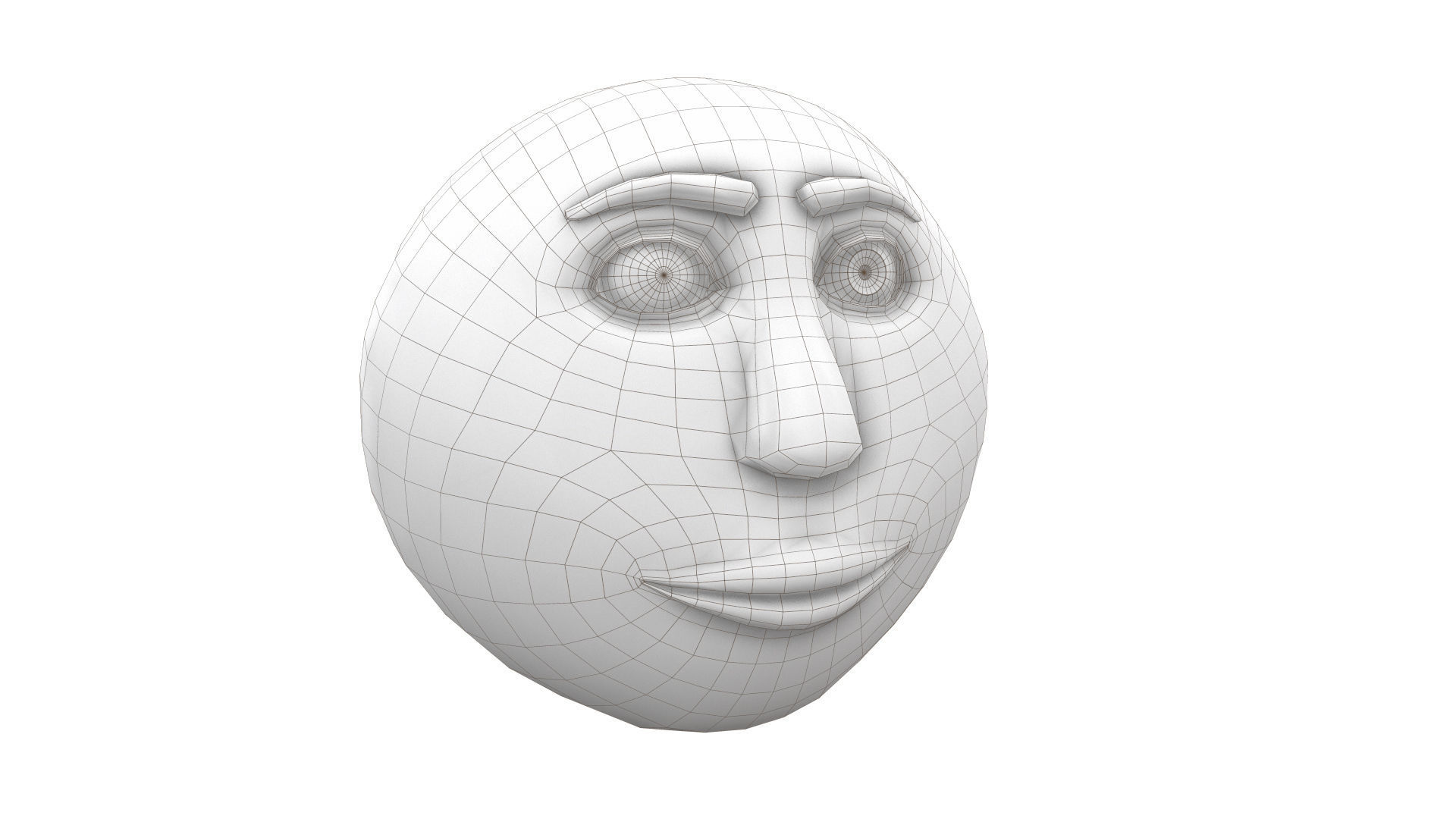 Moon face rigged 3dmodel Low-poly 3D model_11